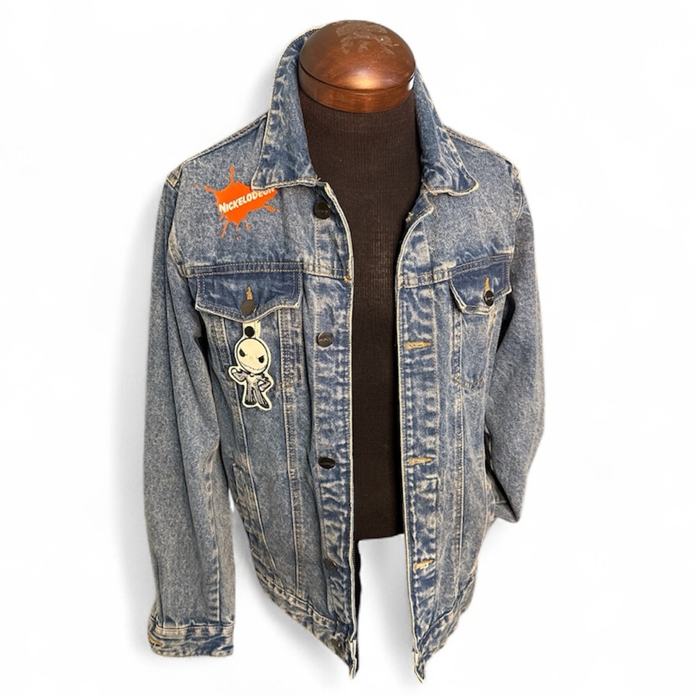 90s Vintage Nickelodeon Graphic Denim Jacket Hey Arnold Rugrats Retro Unisex S